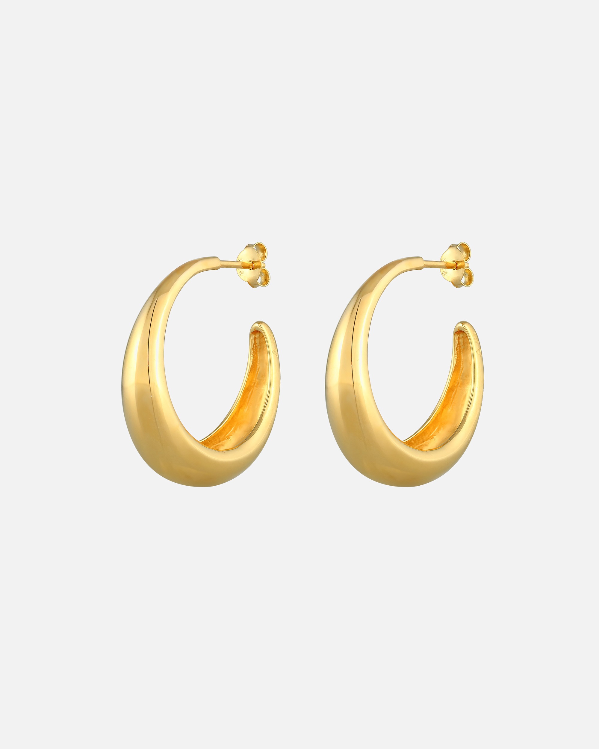 Creolen für Weiblich Elli Creolen Hänger Chunky Hoops Basic Cool 925 Silber goldfarben
