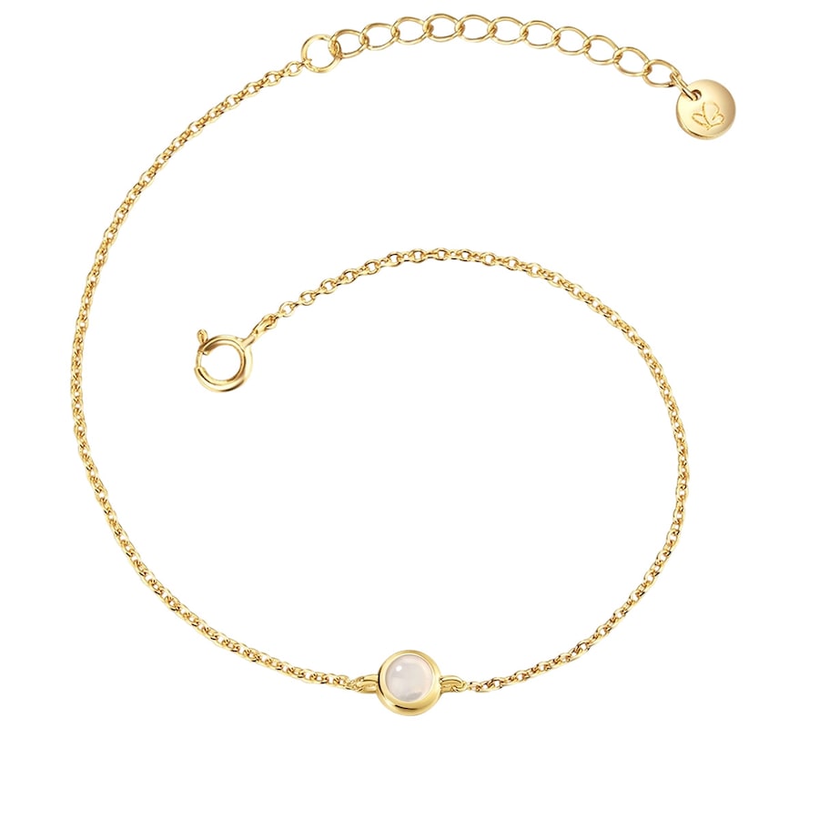 Glanzstücke München Armband aus Sterling Silber in gelbgold mit Mondstein (synth.) 17,0 cm Basislänge + 3,0 Verlängerung Damen