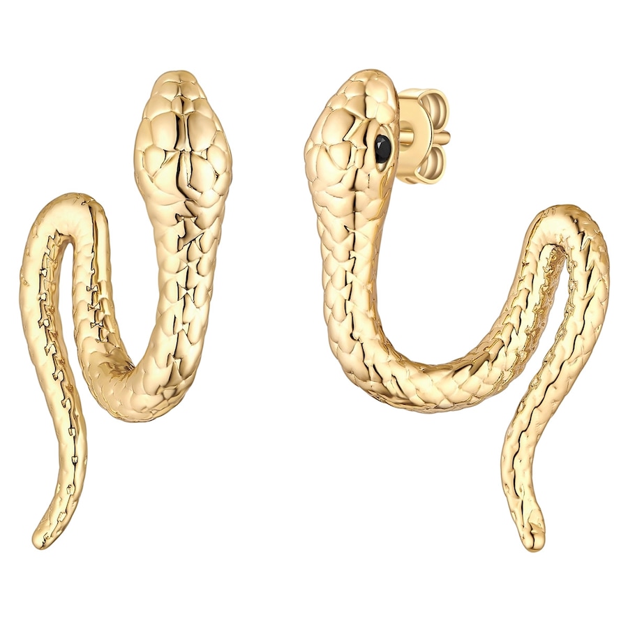 Yokoamii Creolen Schlange aus Messing in gelbgold mit Zirkonia 29,2 mm Damen