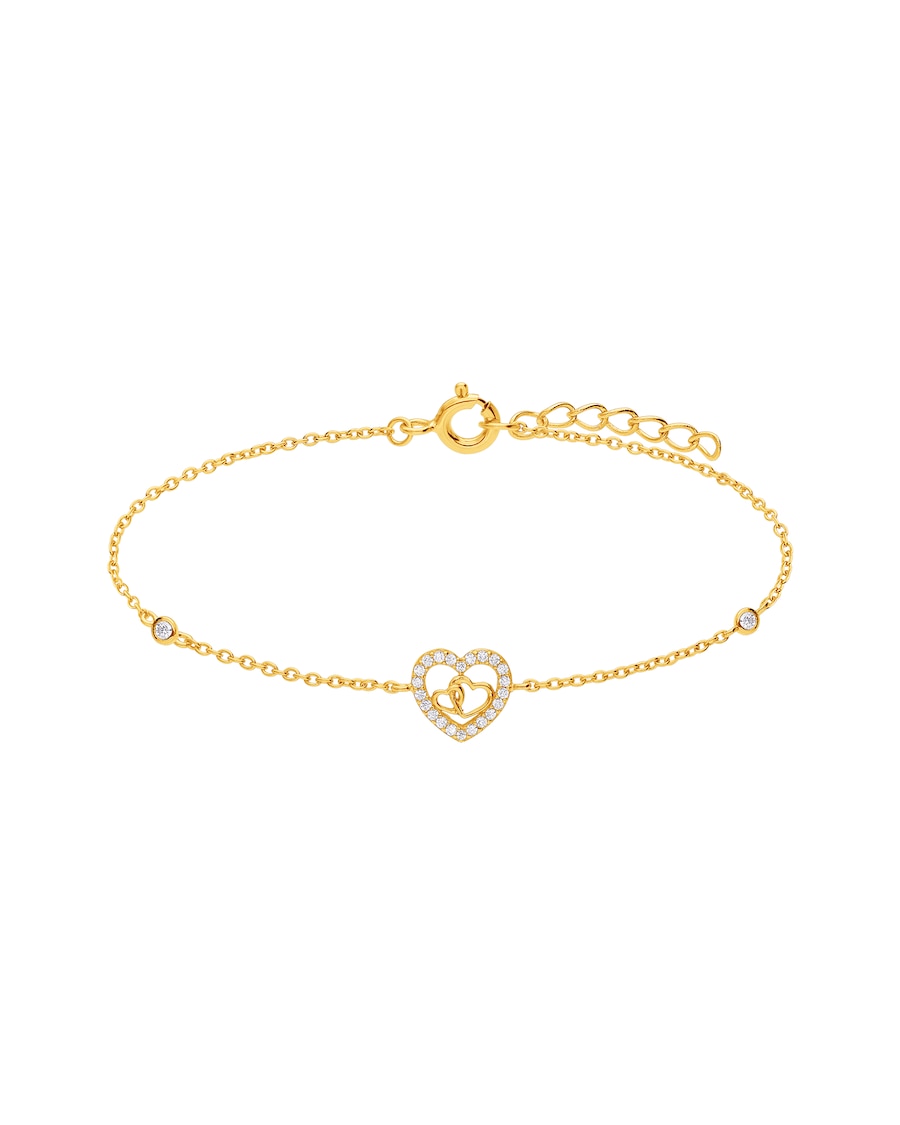 Lucardi Armband 925 Silber 18 cm - Silberfarbig Gold 18.0 Damen