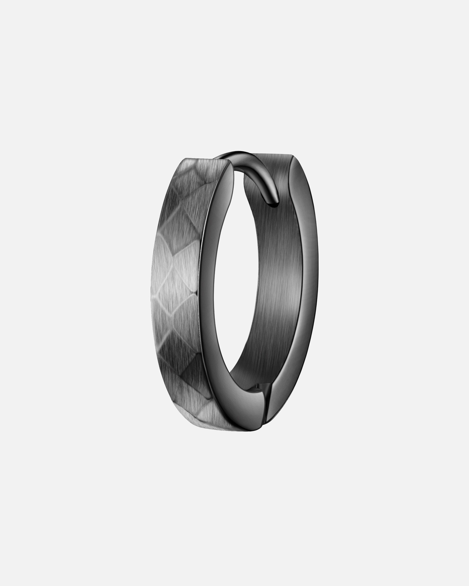 Creolen für Männlich True Rebels Creolen aus Edelstahl in Gunmetal 15,4 mm