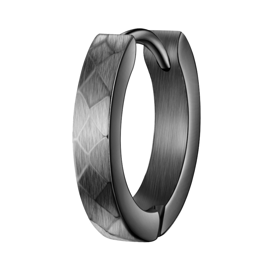 True Rebels Creolen aus Edelstahl in Gunmetal 15,4 mm Herren