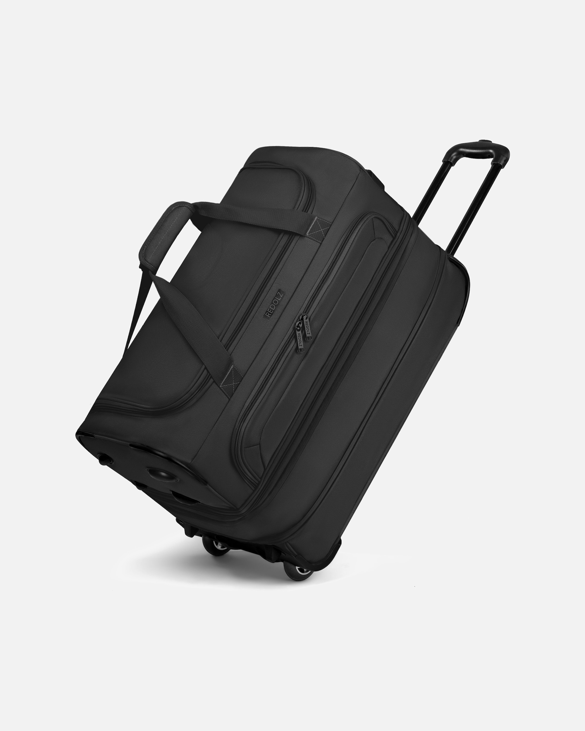 Tasche für Männlich Redolz Duffle Essentials 2-Rollen Reisetasche 55 cm M mit Dehnfalte black