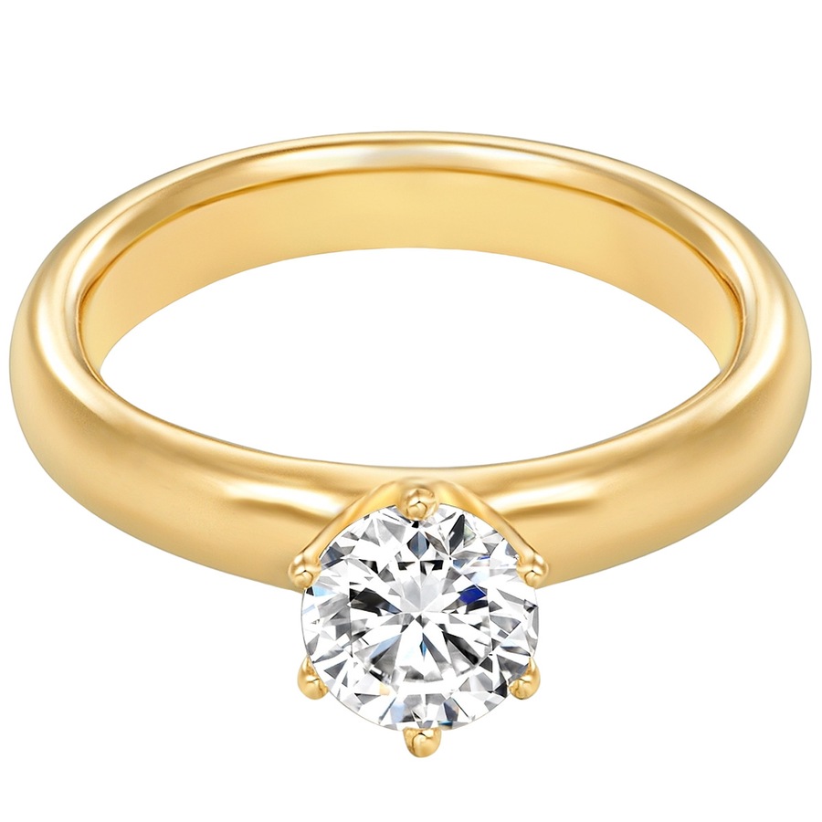 Trilani Ring aus Sterling Silber in gelbgold mit Zirkonia 58 Damen