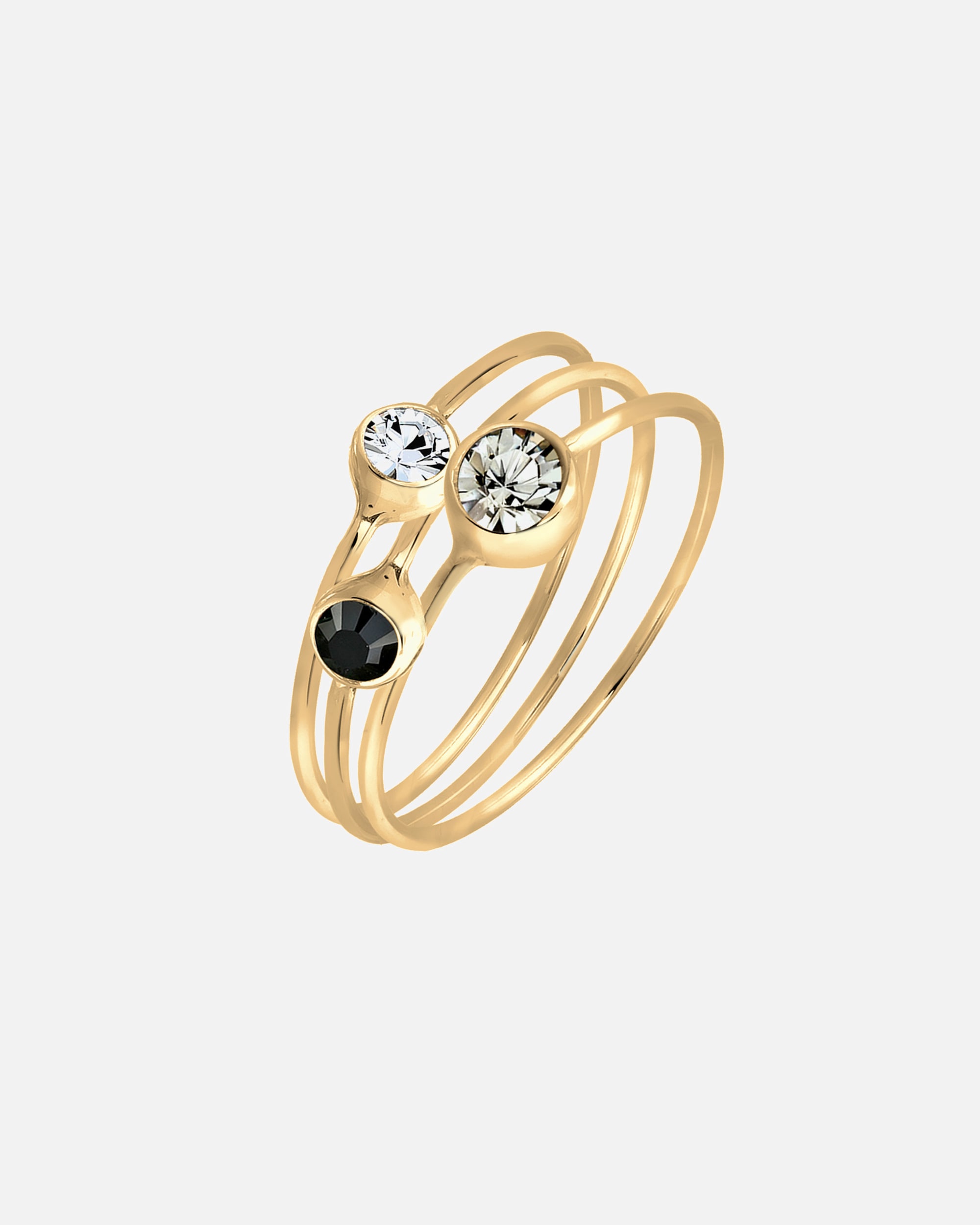 Ring für Weiblich Elli Set Stacking Zart 925 Silber, mit Kristallen von Swarovski® 52