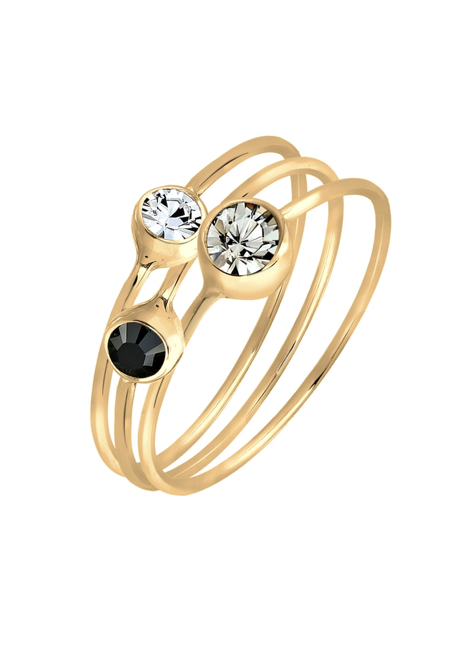 Elli Set Stacking Zart 925 Silber, mit Kristallen von Swarovski 58 Damen