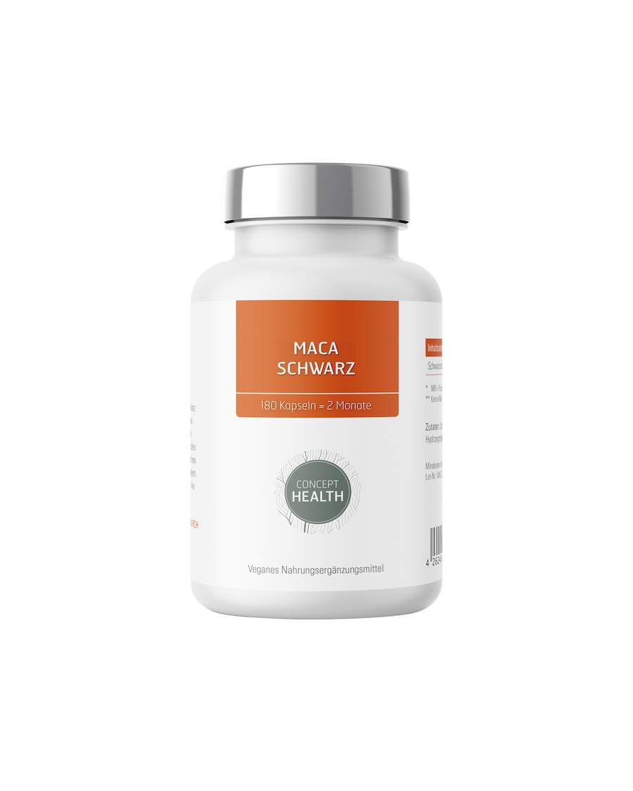 CONCEPT HEALTH MACA SCHWARZ – pflanzlicher Extrakt aus schwarzer Maca 60 Kapseln 150 g