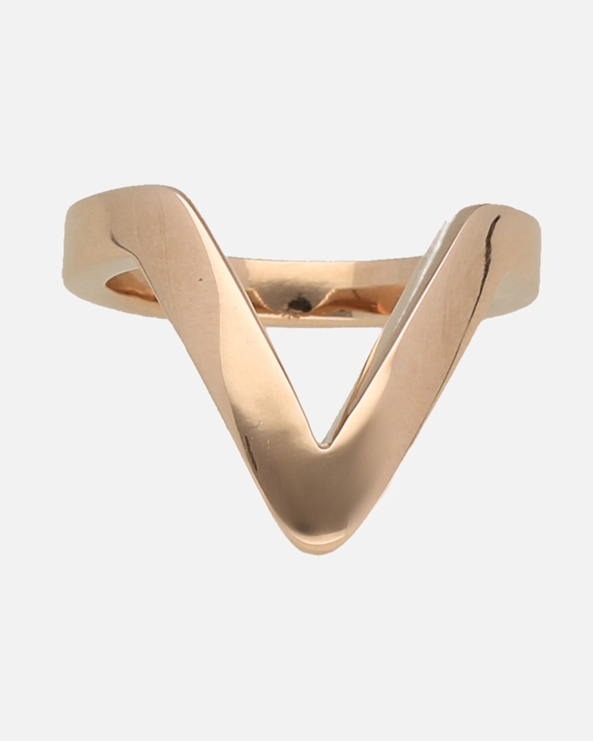 Ring für Weiblich Jacques Charrel Ring V-förmig, Edelstahl rose vergoldet 58