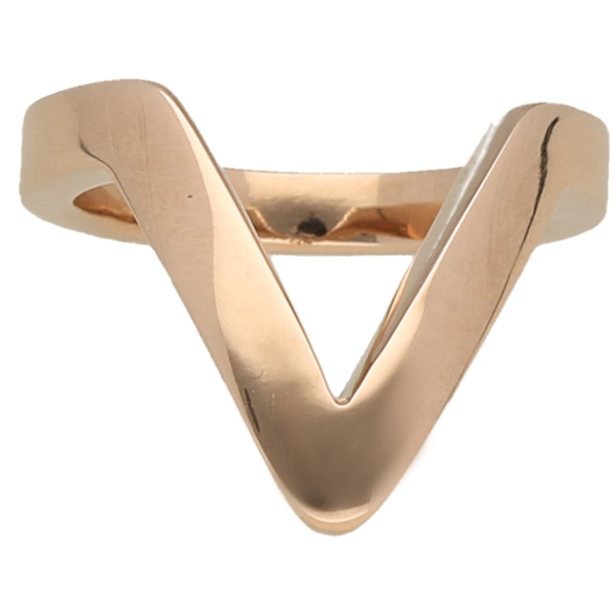 Jacques Charrel Ring V-förmig, Edelstahl rose vergoldet 52 Nude Damen