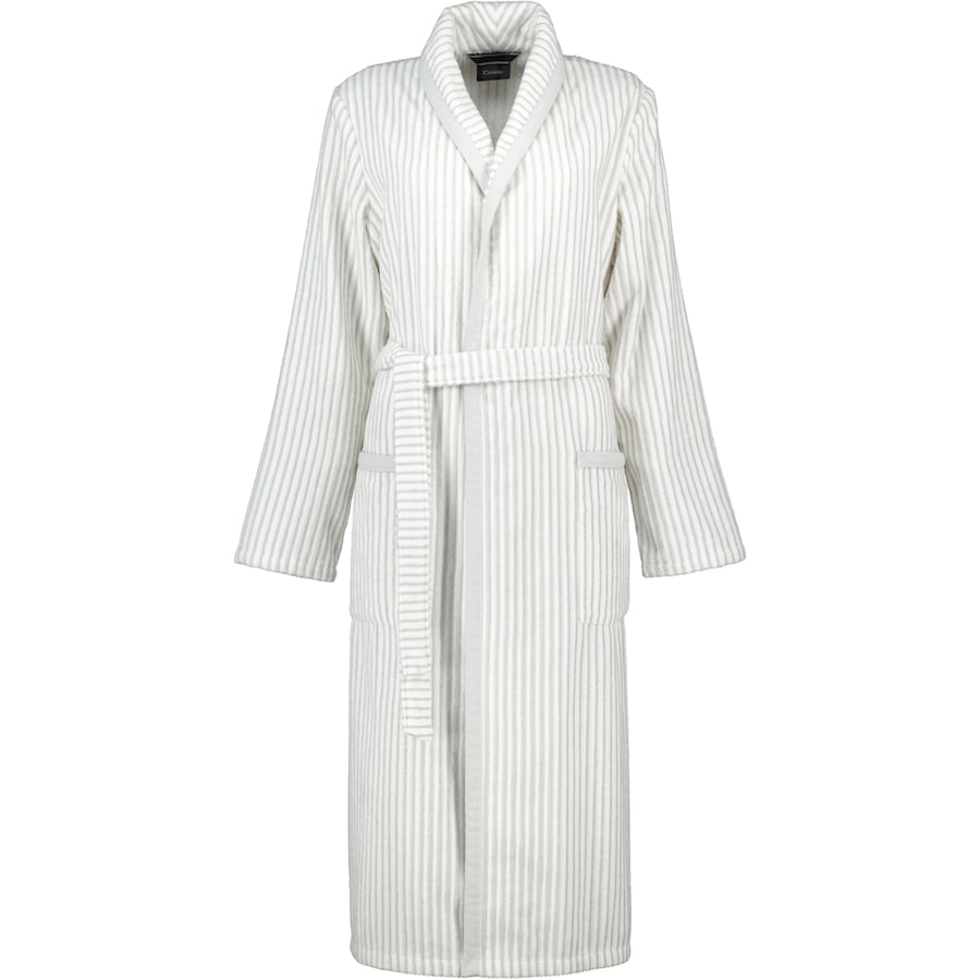 Cawö Bademäntel Damen Schalkragen 3423 weiss-silber - 76 L Weiss