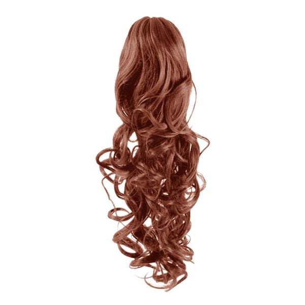 Fashiongirl Clip In Pferdeschwanz Haarverlängerung #33 Rotbraun - Gelockt Petrol