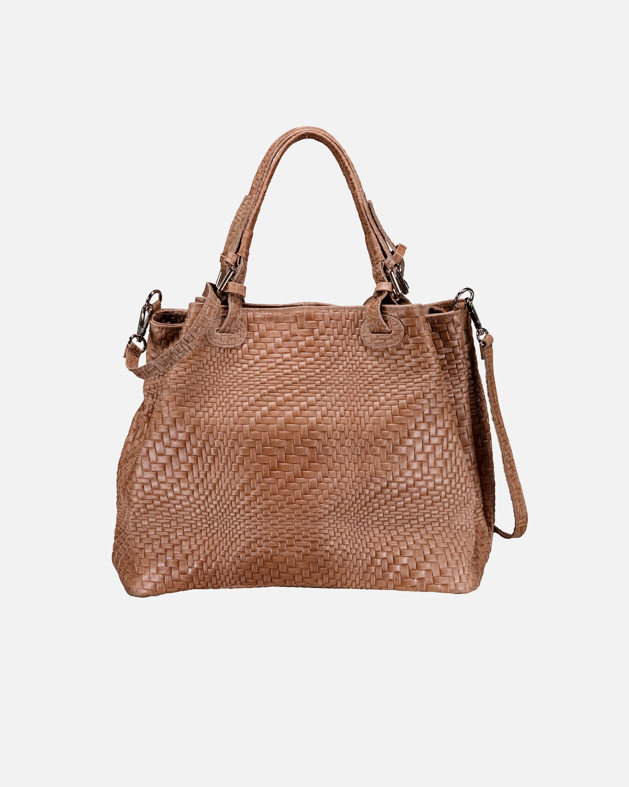 Handtasche für Weiblich Hausfelder Manufaktur Handtasche Flechtprägung Taupe