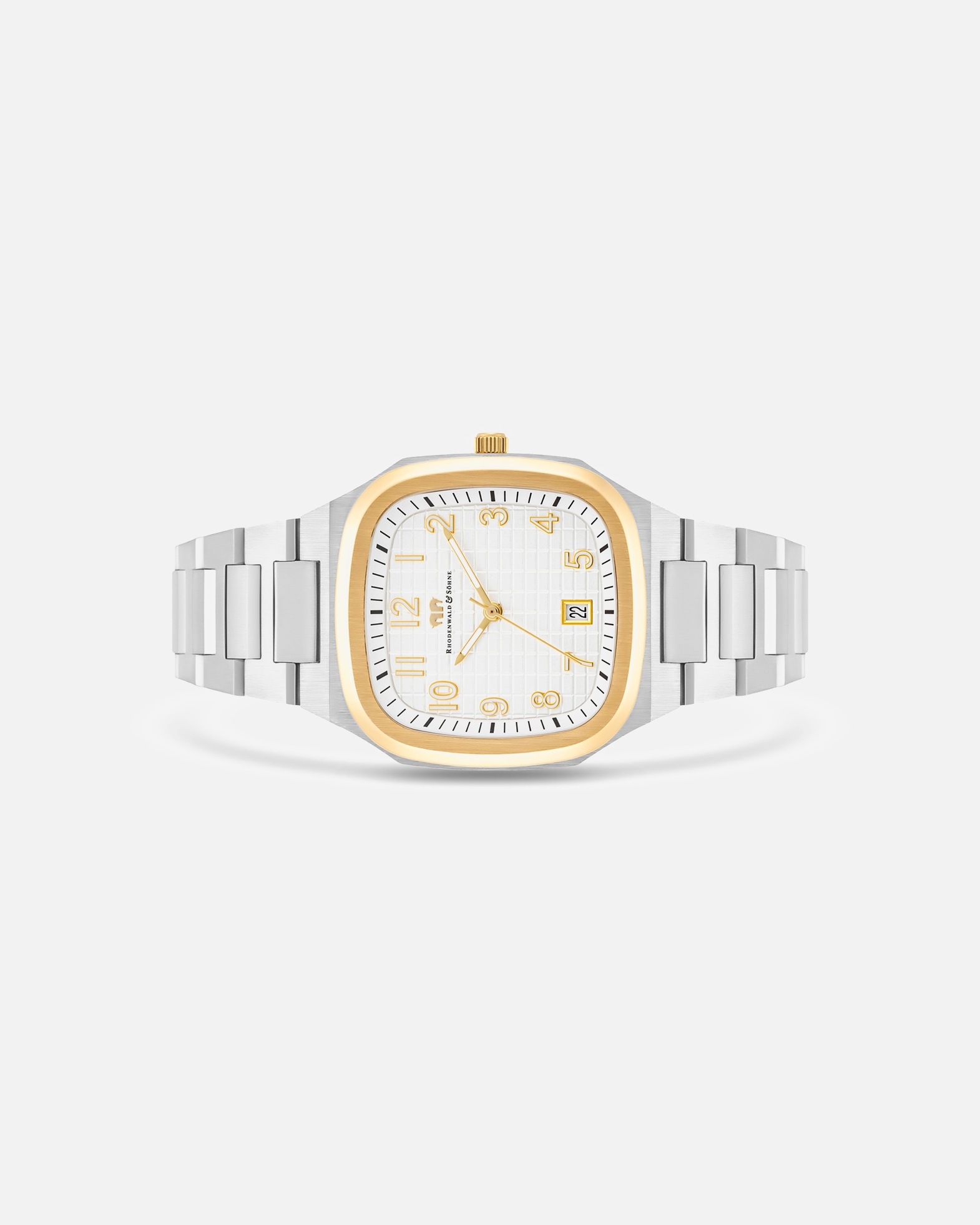 Uhr für Männlich Rhodenwald & Söhne Armband-Uhr Ikador aus Edelstahl in silber/gelbgold 43,0x51,0 mm