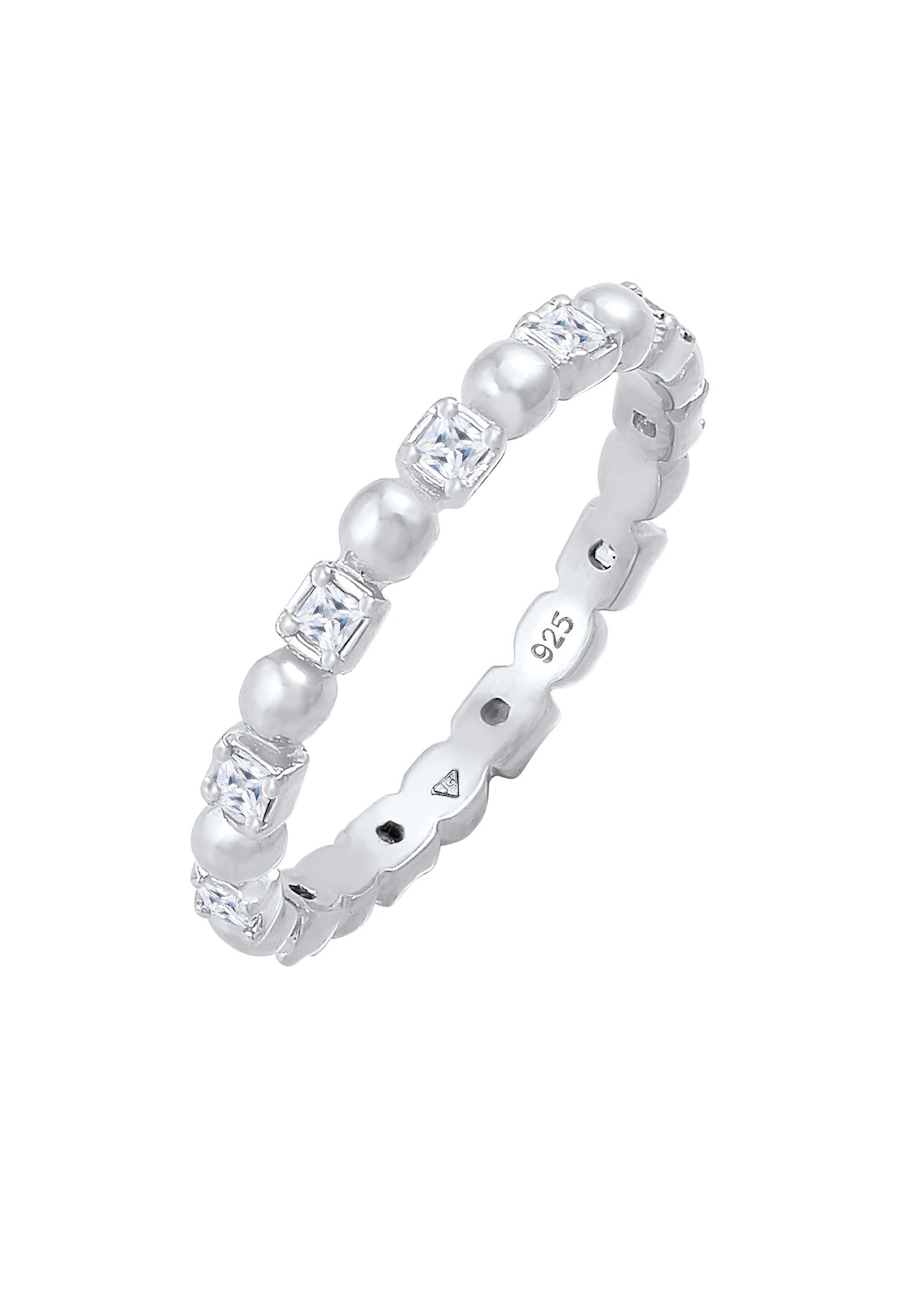 Elli Bandring Kugel Zirkonia Viereck 925 Silber 54 Damen