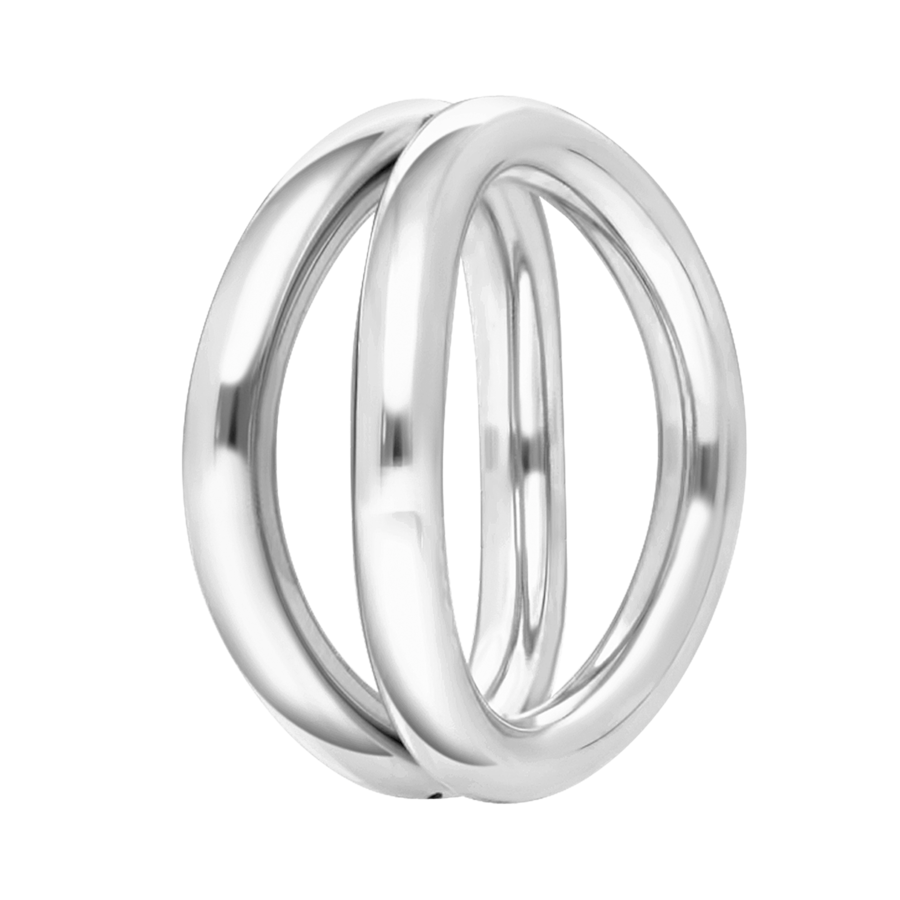 Lucardi Ringe 'Amandine' Stahl Silber - 50mm Damen