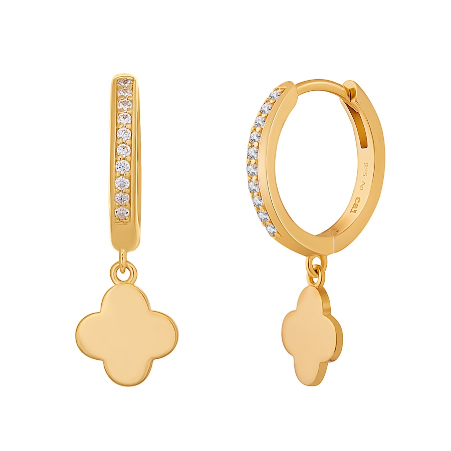caï Creole 925/- Sterling Silber Zirkonia gelb vergoldet Damen