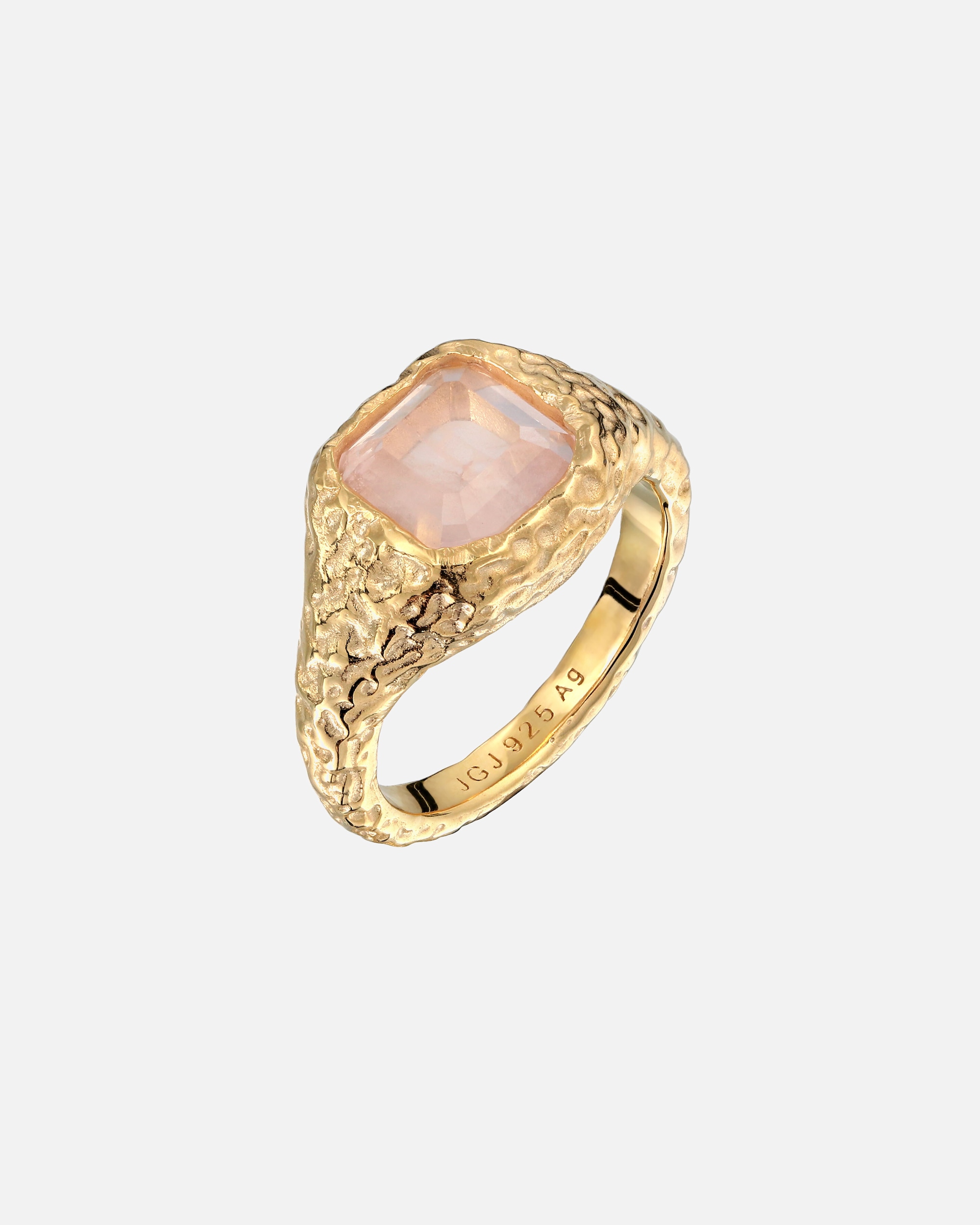 Ring für Weiblich Haze & Glory Default Brand Line Quarz Rosa 925 Sterling Silber 58