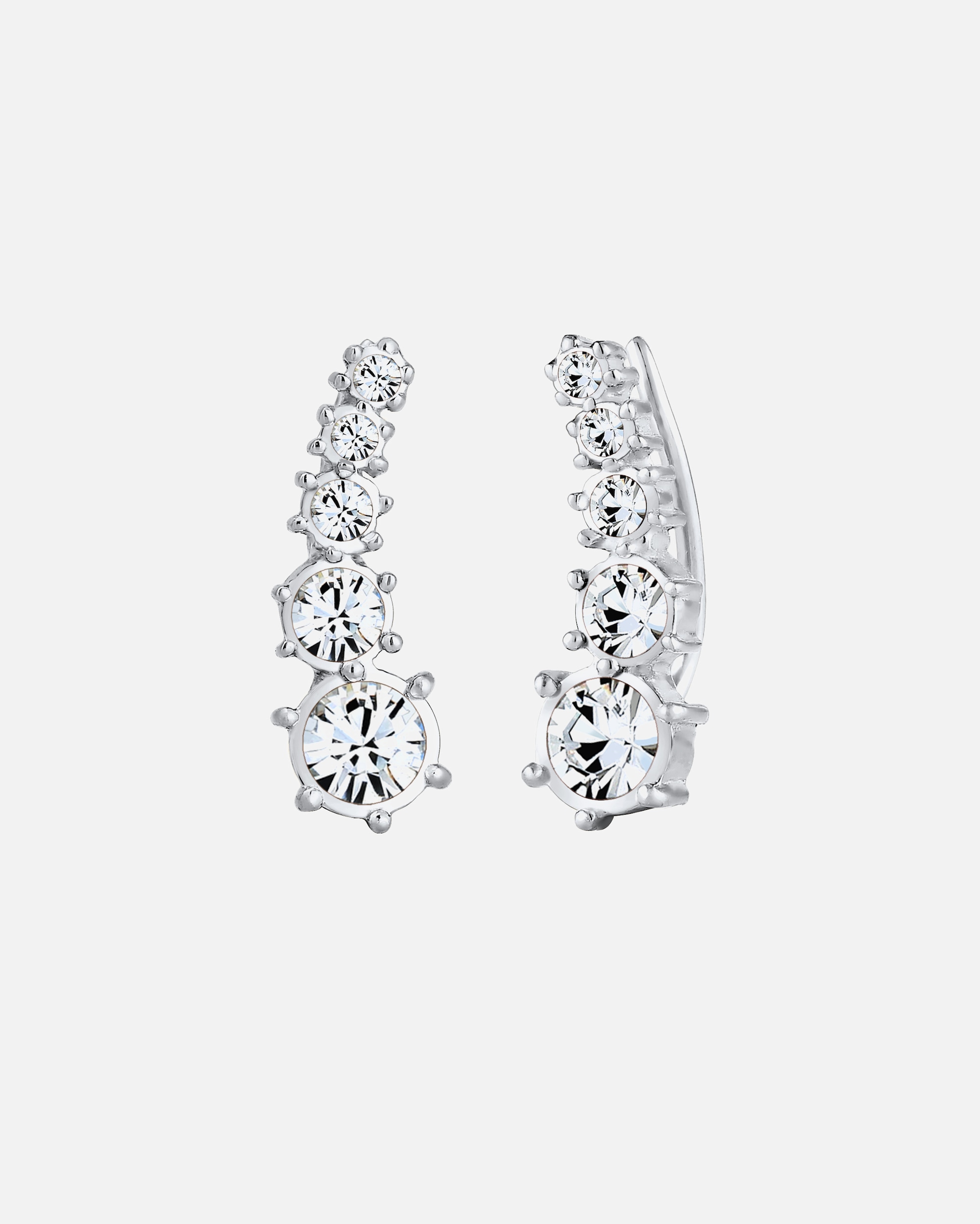Ohrringe für Weiblich Elli Earclimber Klassik 925 Silber, mit Kristallen von Swarovski® silberfarben