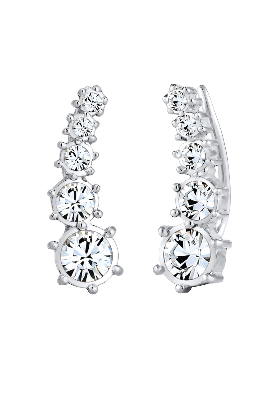 Elli Earclimber Klassik 925 Silber, mit Kristallen von Swarovski silberfarben Damen