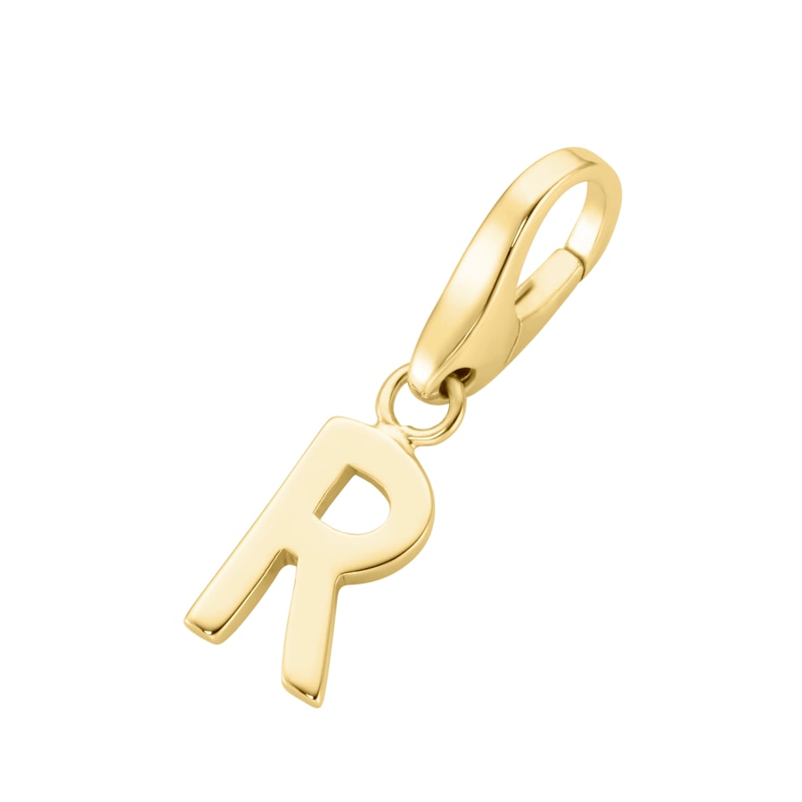 Giorgio Martello Milano Charm Buchstabe R, Silber 925 Gold Damen