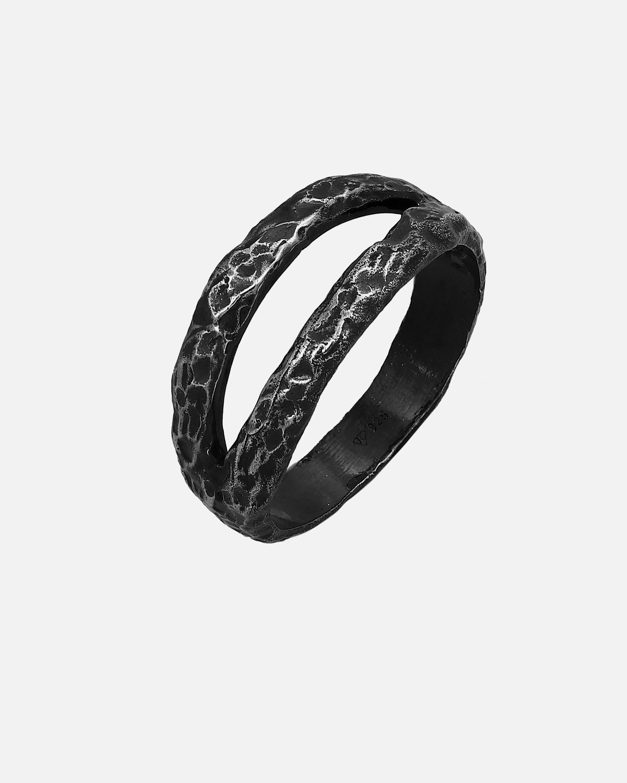 Ring für Männlich Haze & Glory Default Brand Line Bandring - Twin Oxid Finish 925 Silber 62