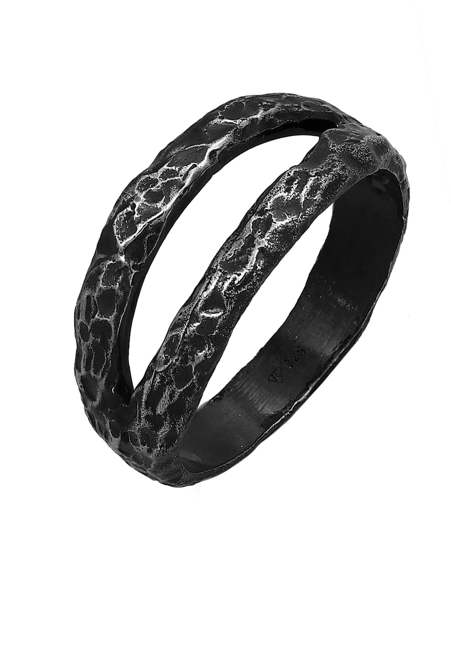 Haze & Glory Bandring - Twin Oxid Finish 925 Silber 62 Herren