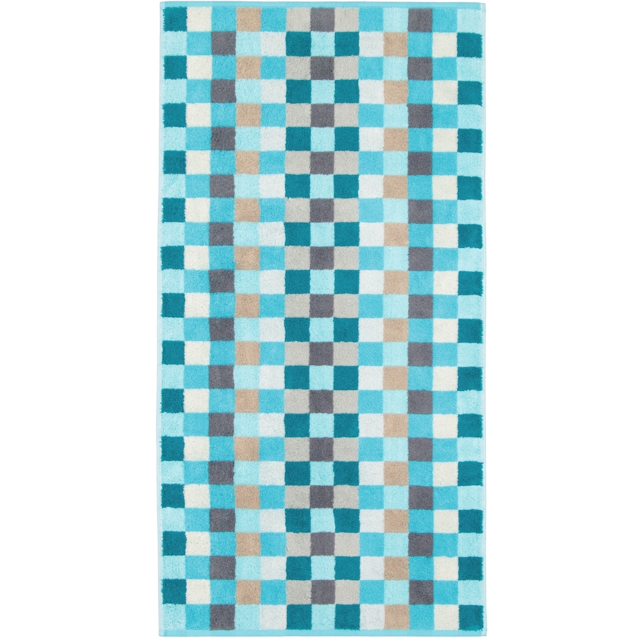 Cawö Handtücher Unique Karo 942 türkis - 44 Handtuch 50x100 cm Weiss