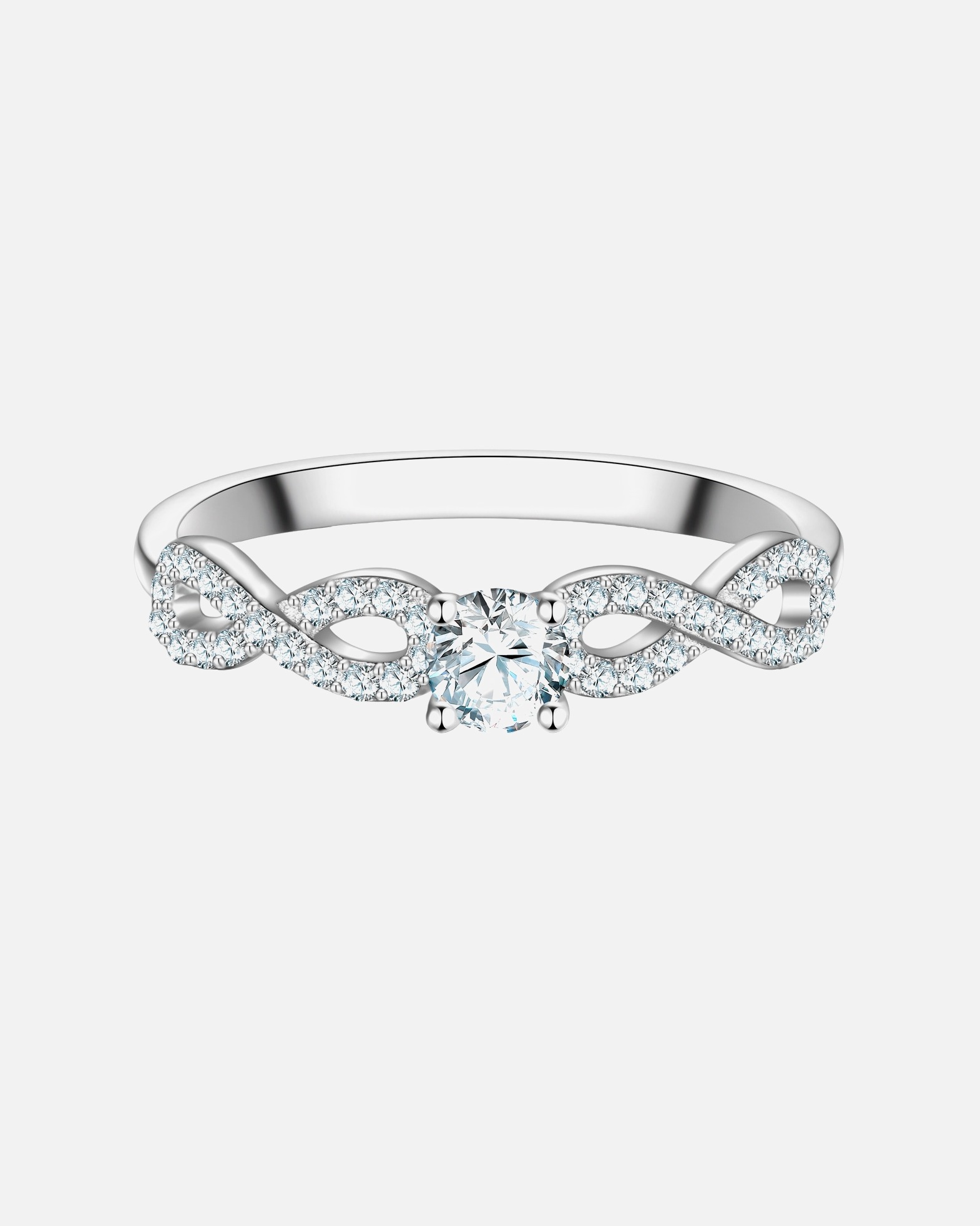 Ring für Weiblich Trilani Ring Infinity aus Sterling Silber in silber mit Zirkonia 50
