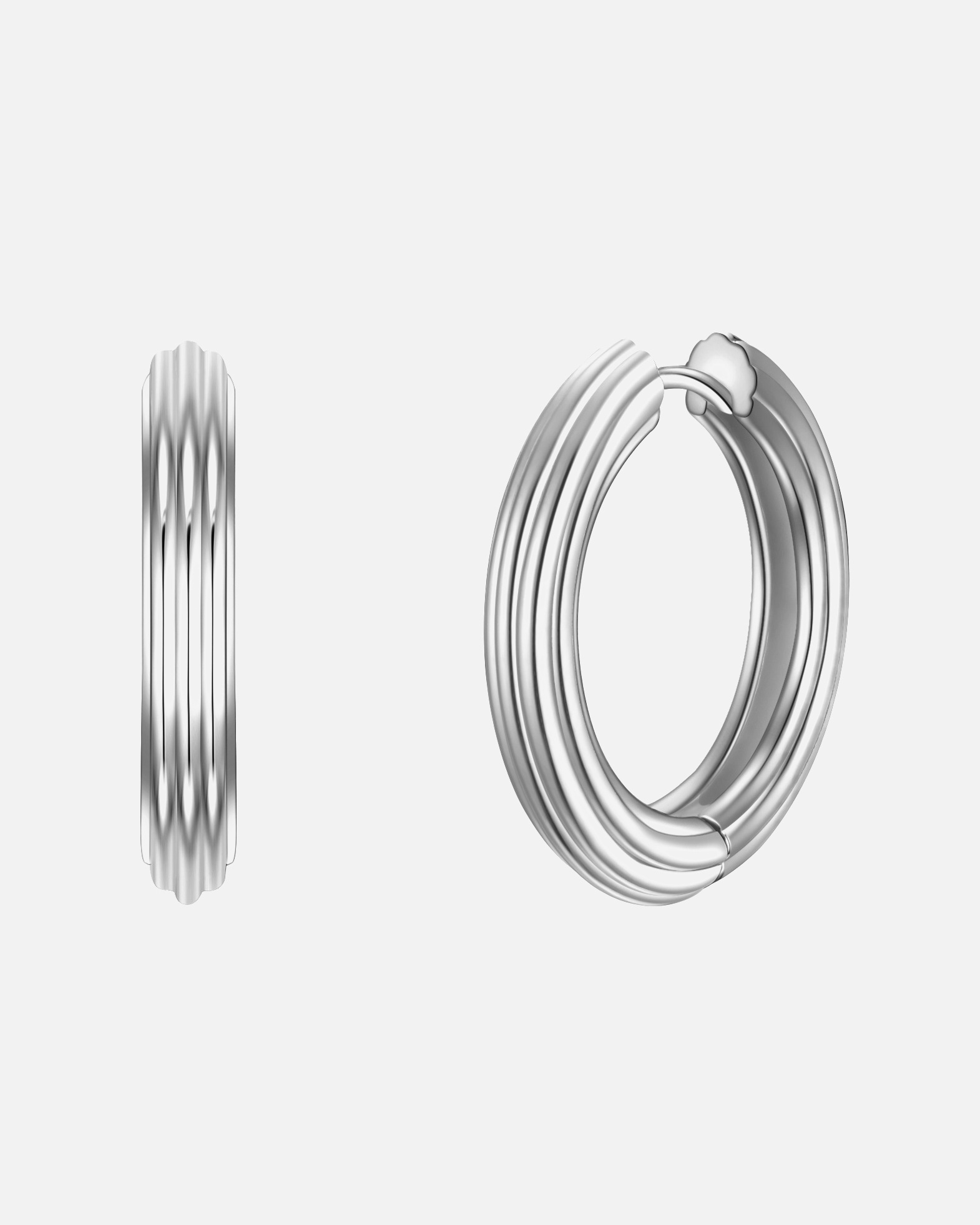 Ohrringe für Weiblich Glanzstücke München Creolen Sterling Silber in Silber 25,1 mm