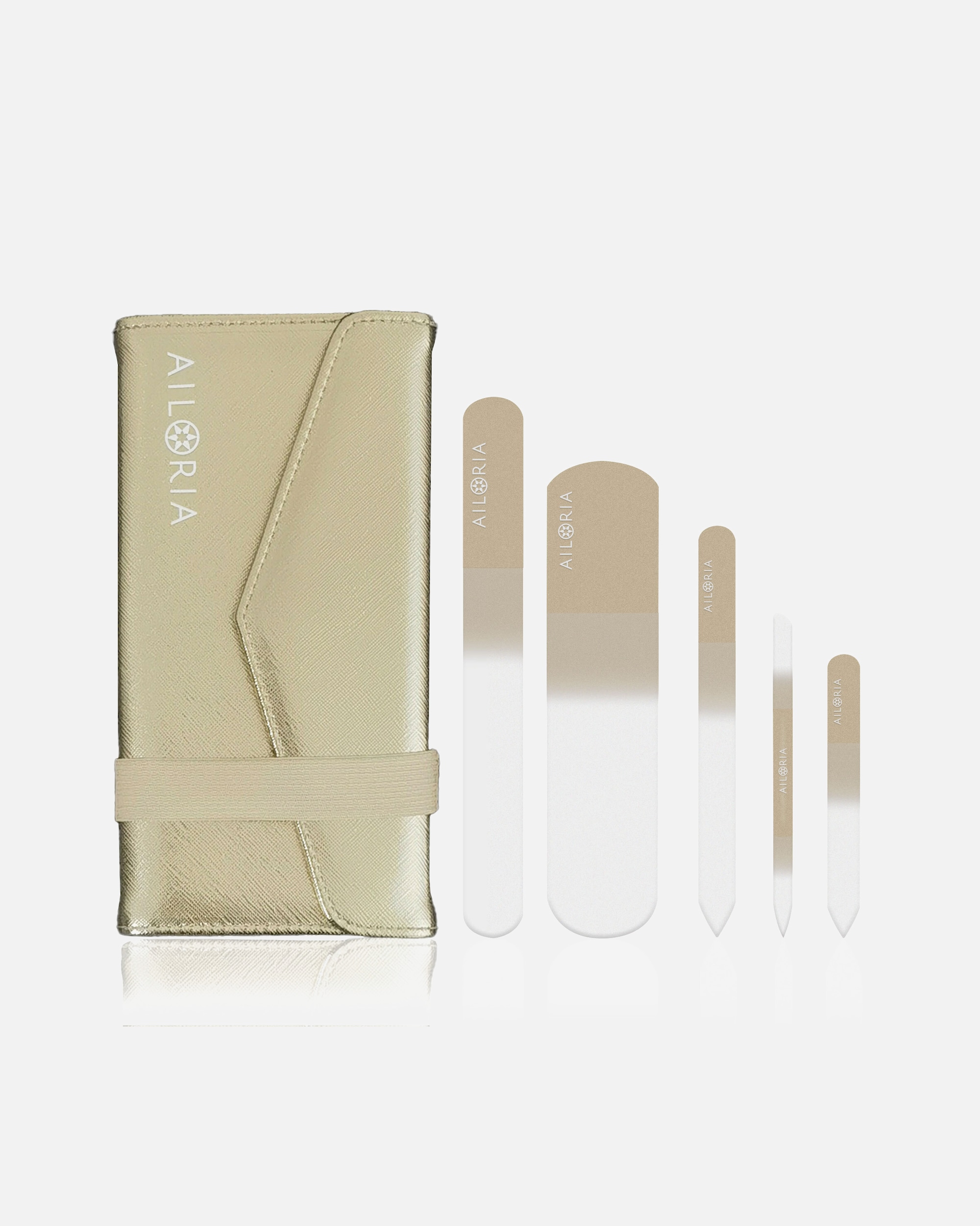 Nagelpflegeset für Unisex Ailoria CONTOUR LUXE Glas-Nagelfeilenset gold