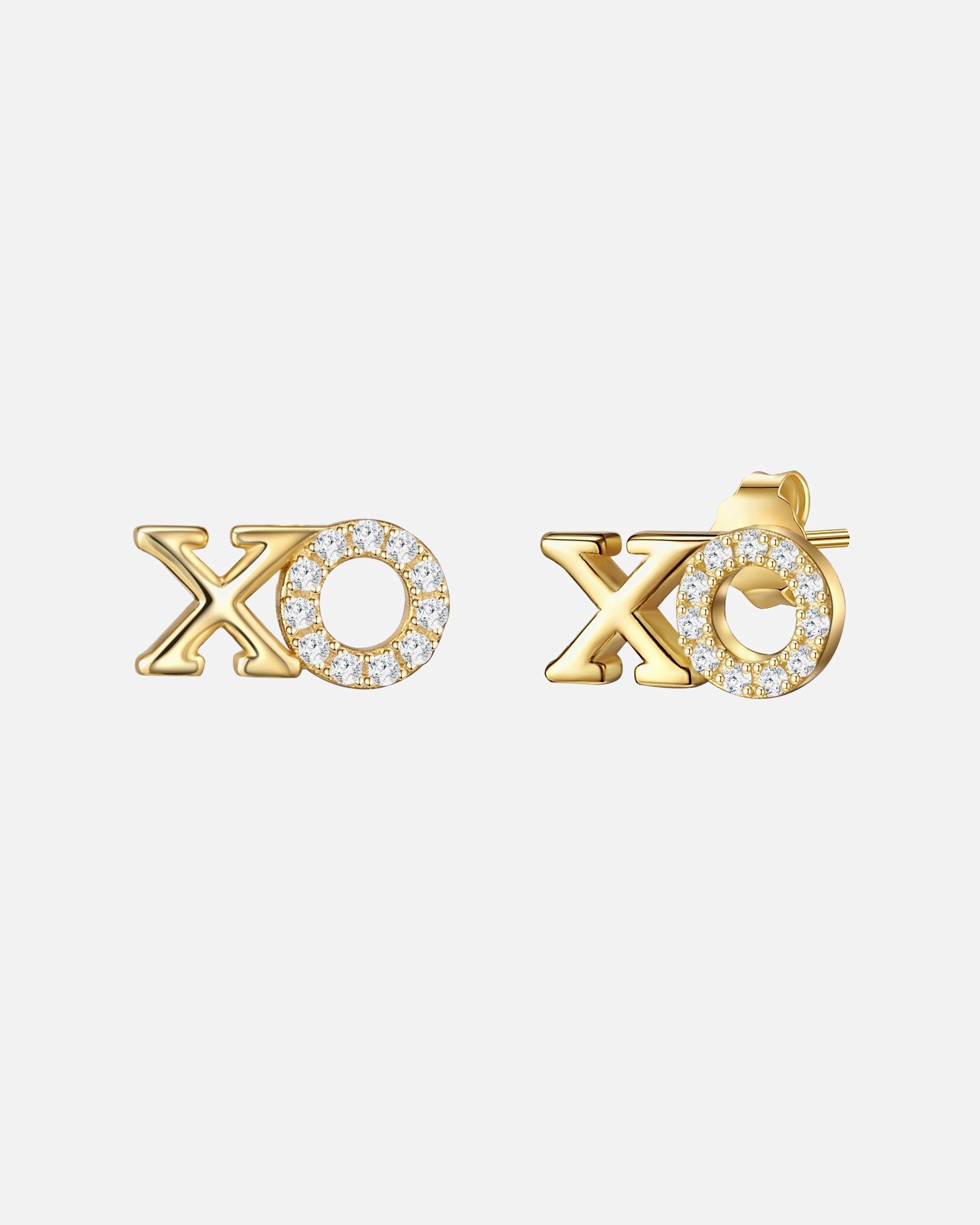 Ohrringe für Weiblich Glanzstücke München Ohrstecker XO Sterling Silber Zirkonia in Gelbgold 5,7 mm