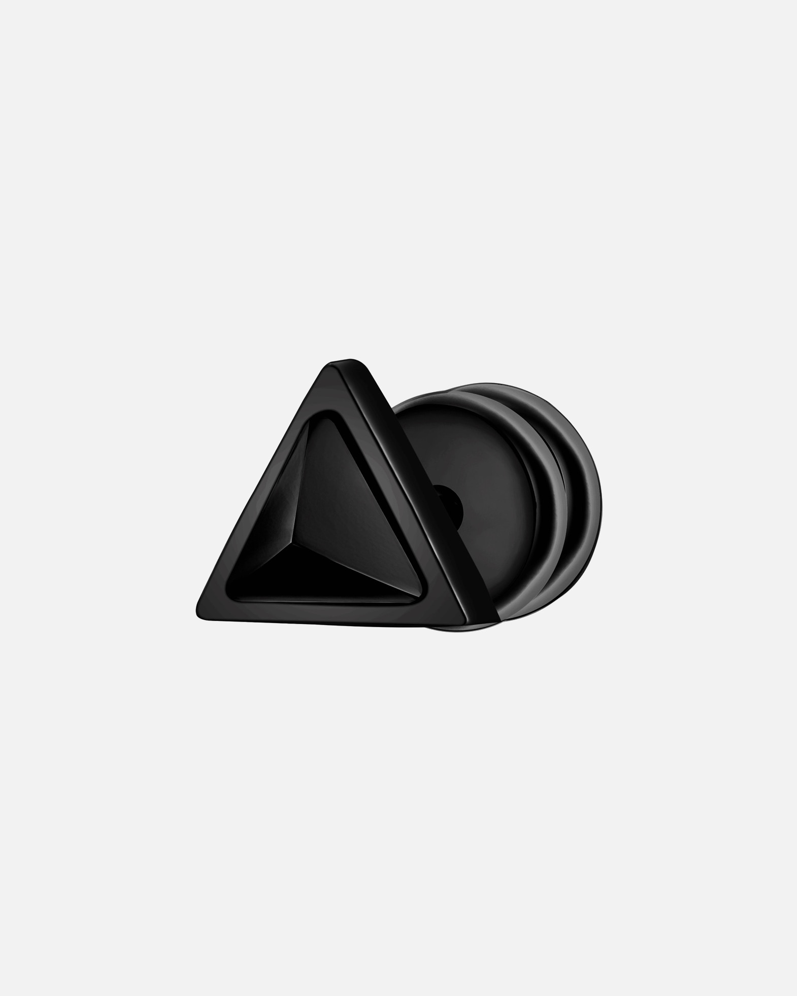 Ohrringe für Männlich True Rebels Ohrstecker Dreieck aus Edelstahl in Schwarz mit Zirkonia 5,7 mm
