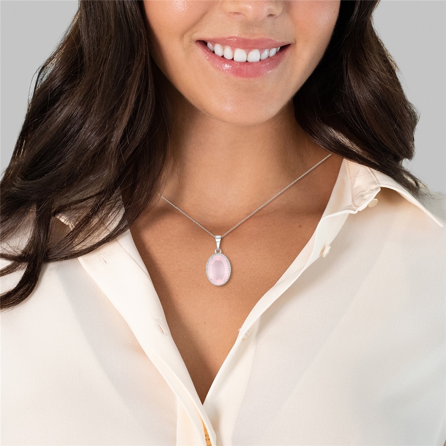 Rafaela Donata Kette Sterling Silber Chalcedon (gefärbt) in Rose Damen