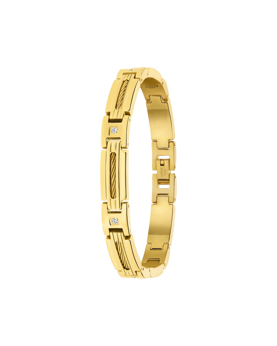 Lucardi Armband Stahl goldfarbig 18.0mm Herren