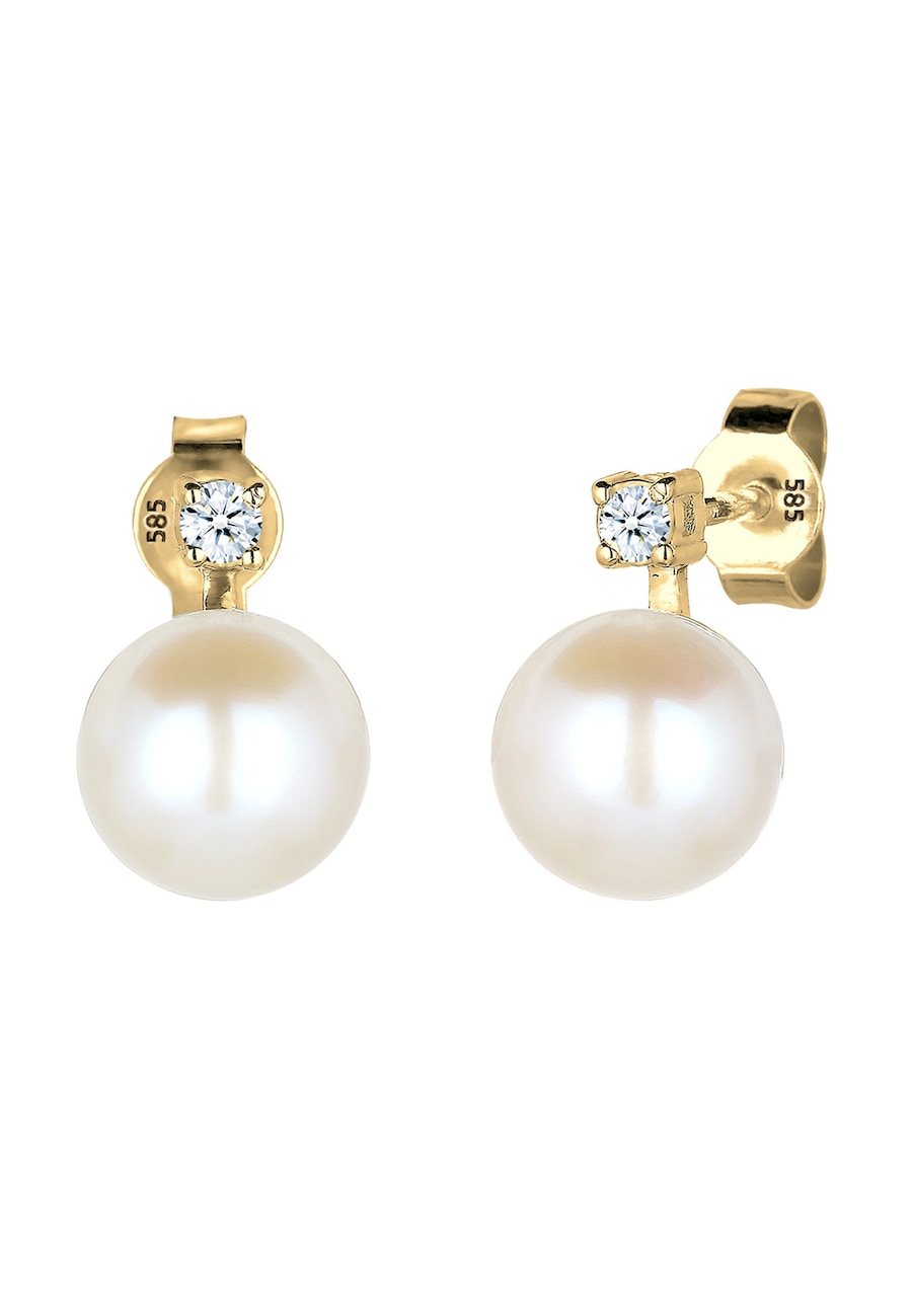Elli DIAMONDS Perle Elegant Diamant (0.06 ct.) 585 Gelbgold OneSize Damen