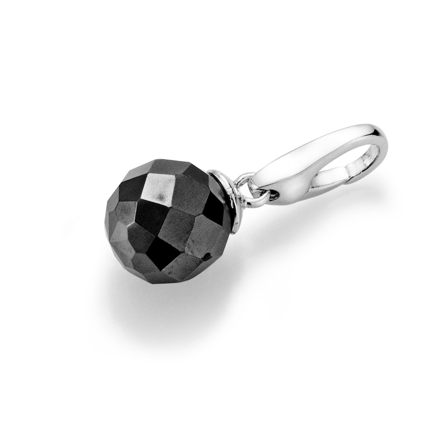 Giorgio Martello Milano Charm synthetische Hämatit mit Symbolkraft, Silber 925 Onesize Schwarz Damen