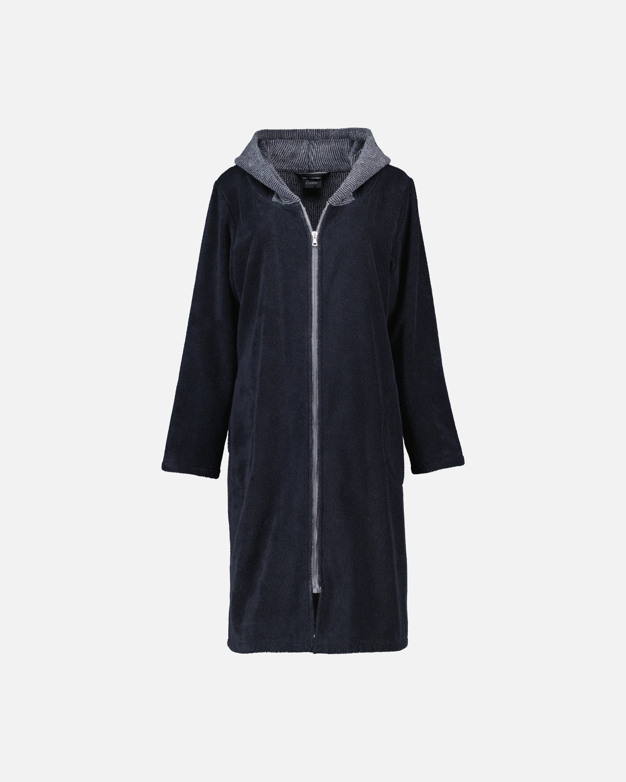 Bademantel für Weiblich Cawö Cawö Bademäntel Damen Kapuze Zipper 5108 schwarz - 97 S