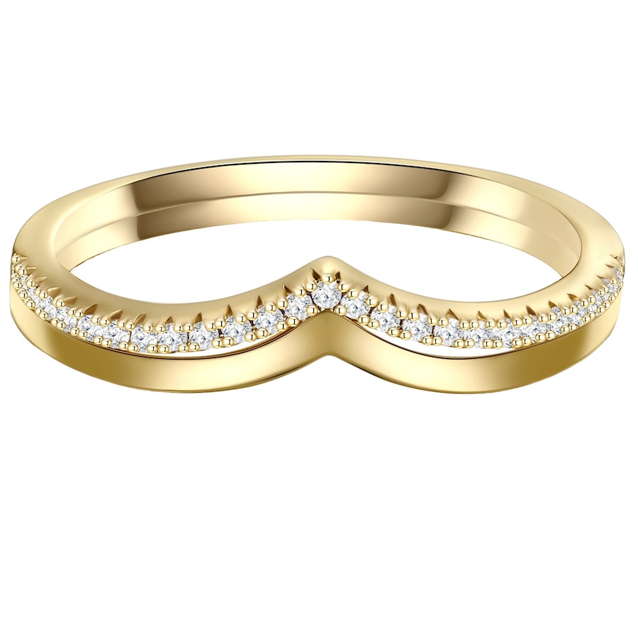 Glanzstücke München Ring aus Sterling Silber in gelbgold mit Zirkonia 58 Damen