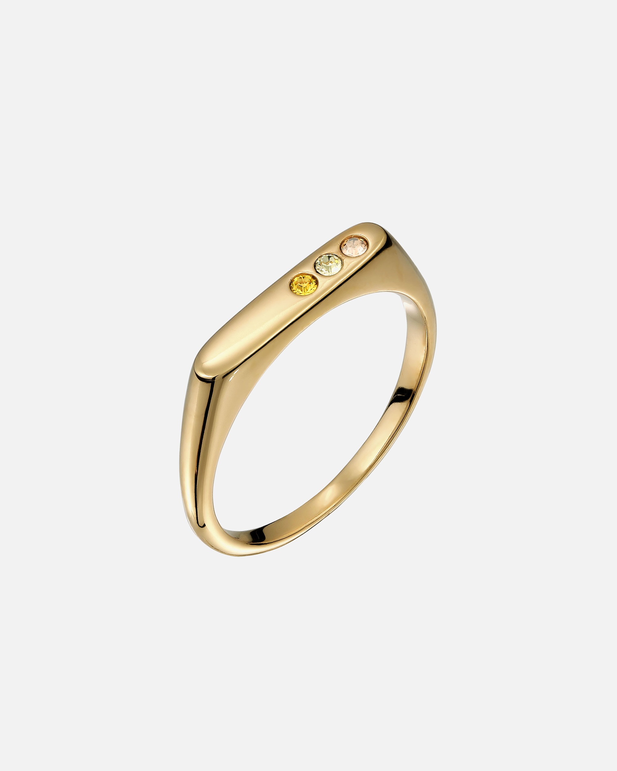 Ring für Weiblich Elli Siegelring mit Kristallen 925 Sterling Silber 56