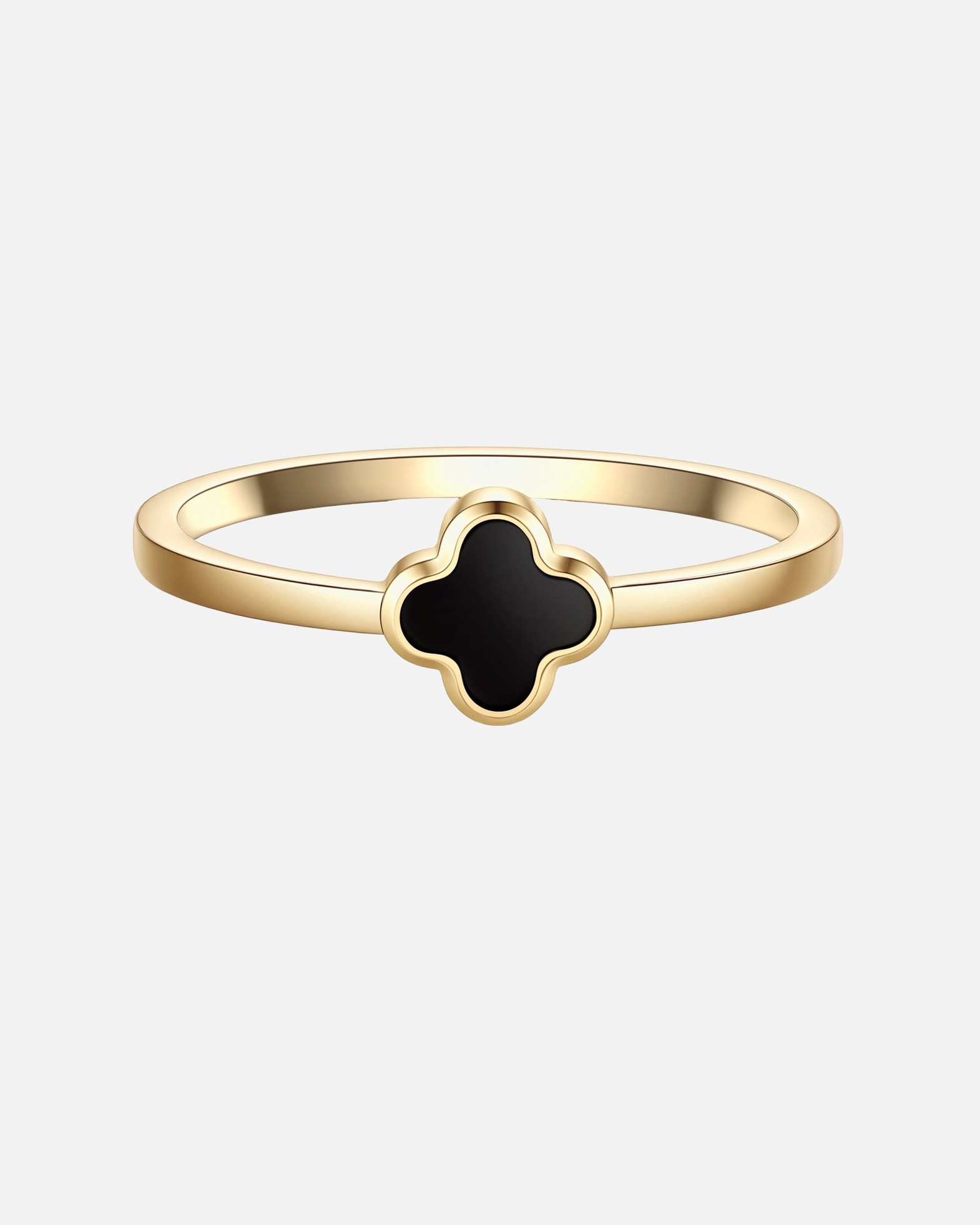 Ring für Weiblich Glanzstücke München Ring Kleeblatt aus Edelstahl in gelbgold mit Achat 52