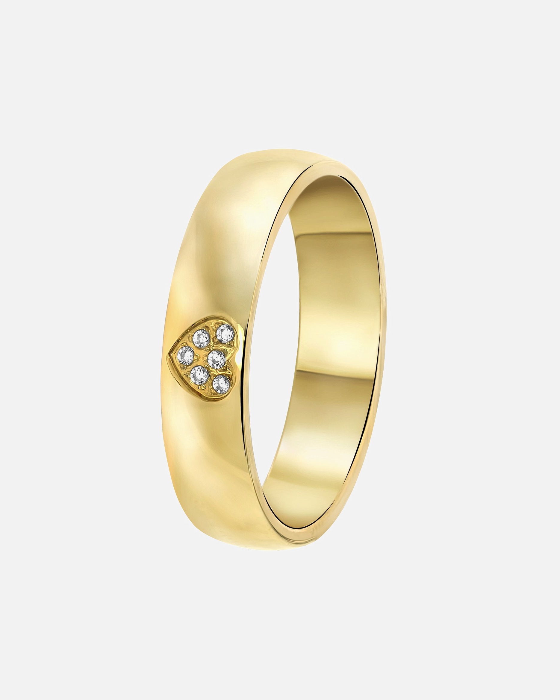 Ring für Männlich Lucardi Ringe 'Malaga' Stahl - goldfarbig 55mm