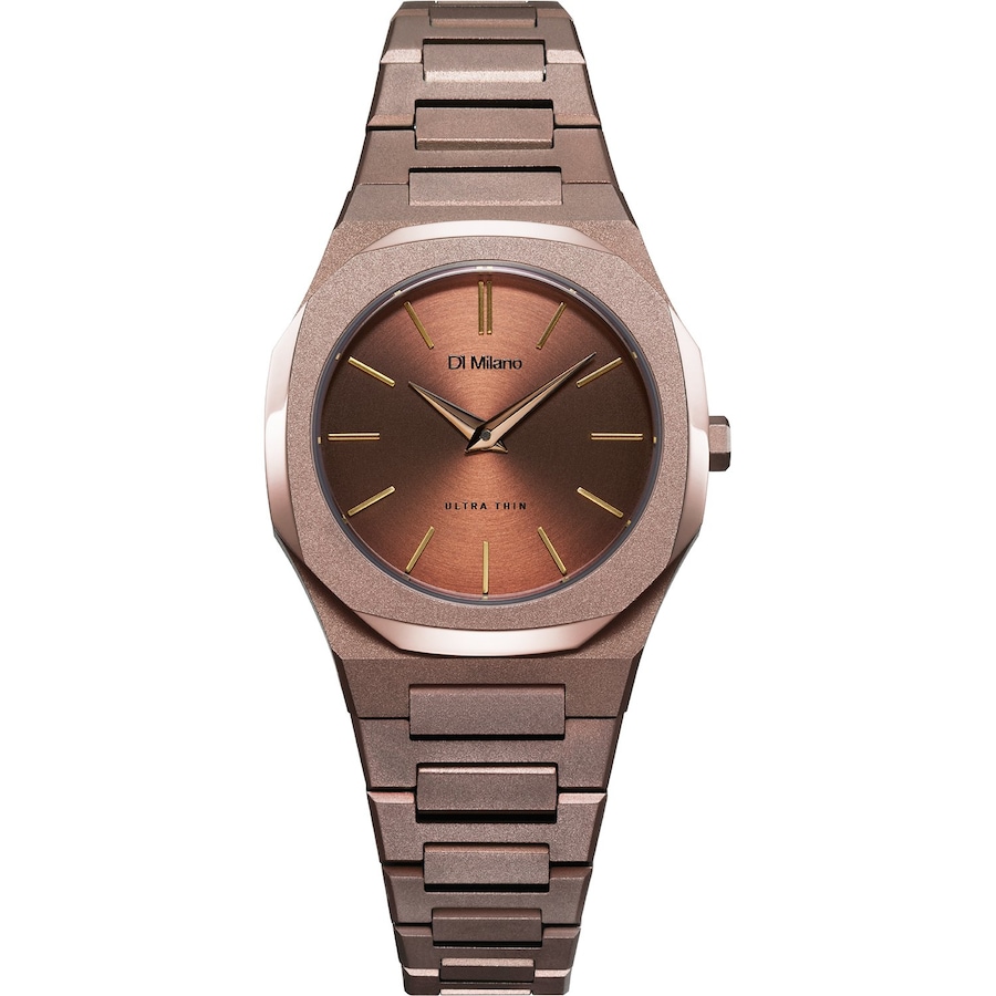 D1 Milano Damenuhr Edelstahl braun Damen