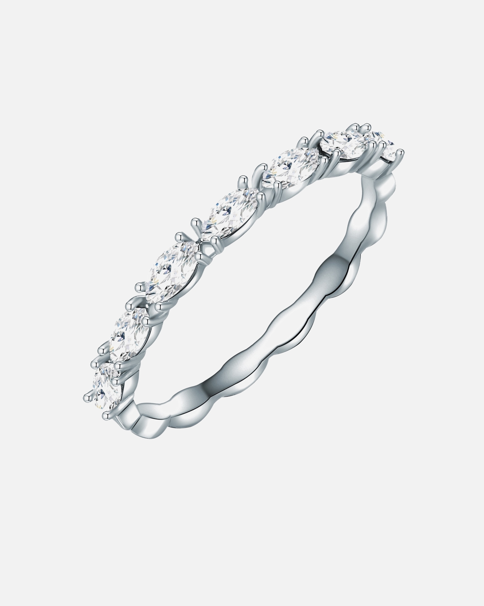 Ring für Weiblich Lulu & Jane Ring Metall-Legierung verziert mit Kristallen von Swarovski® in Silber 58