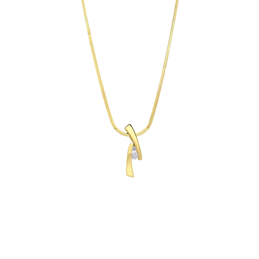 Lucardi Halskette 925 Silber Gold - 42.0 Damen