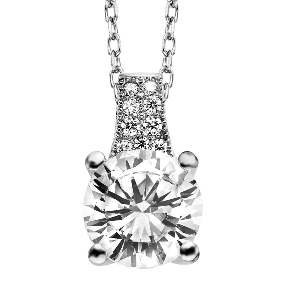 Julie Julsen Anhänger mit Kette 925/- Sterling Silber Zirkonia weiß Weiss Damen