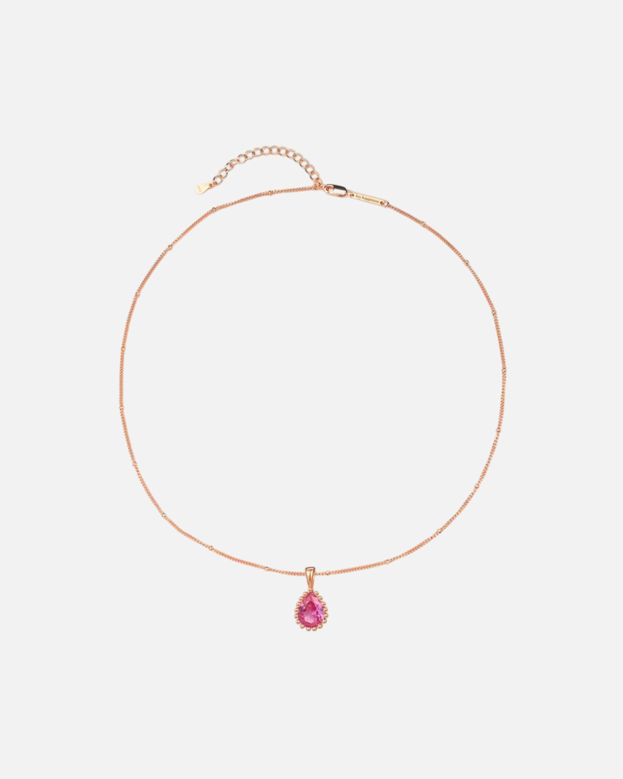 Halskette für Weiblich Hey Happiness Default Brand Line July Geburtsstein Halskette aus 925 Sterling Silber Rosegold