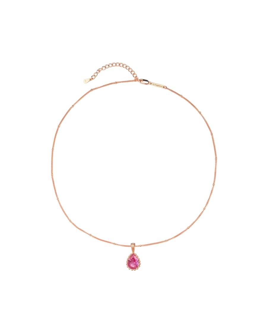 Hey Happiness July Geburtsstein Halskette aus 925 Sterling Silber Rosegold Nude Damen