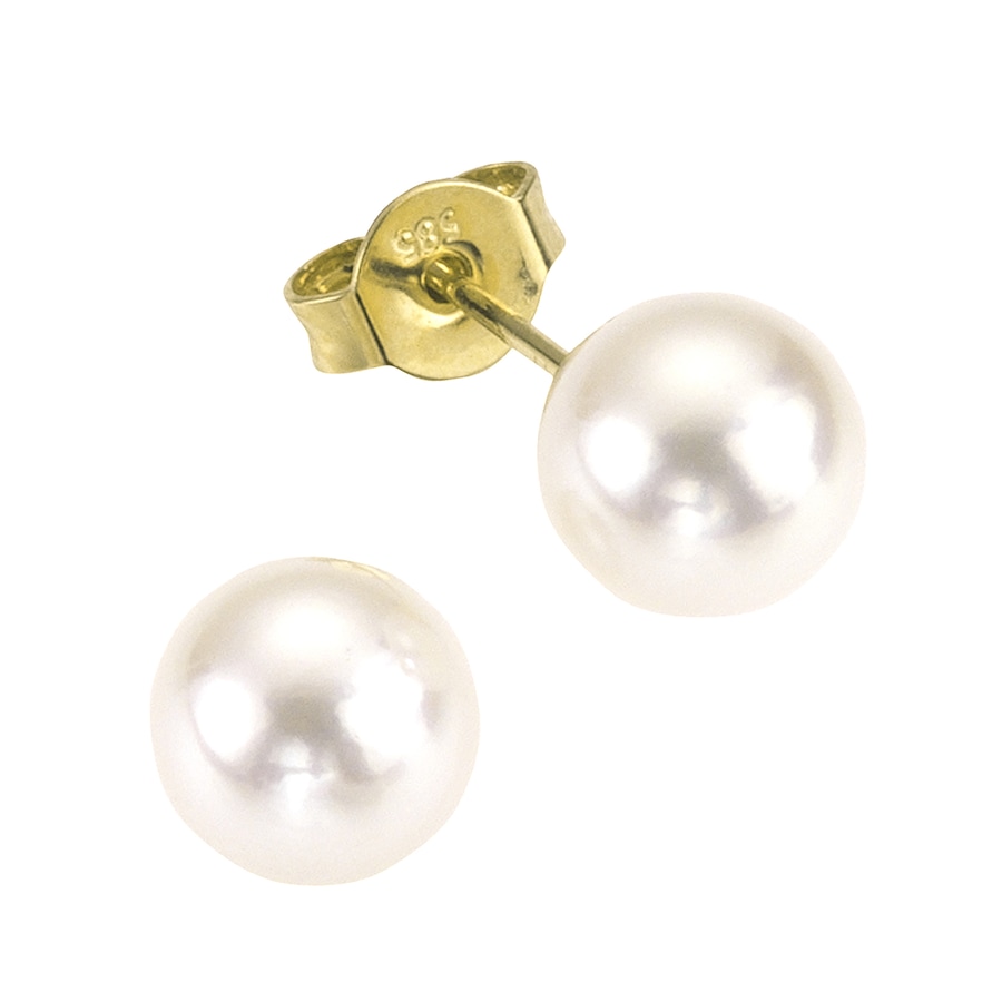 Fascination by Ellen K. Ohrringe 585/- Gold Akoyaperle weiß gelb vergoldet Damen