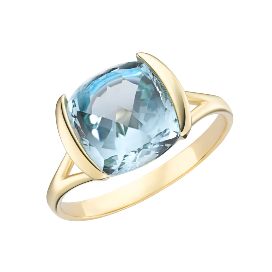 Luigi Merano Ring mit quadrat. / abgerundeten Edelstein, Gold 375 50 Blau Damen