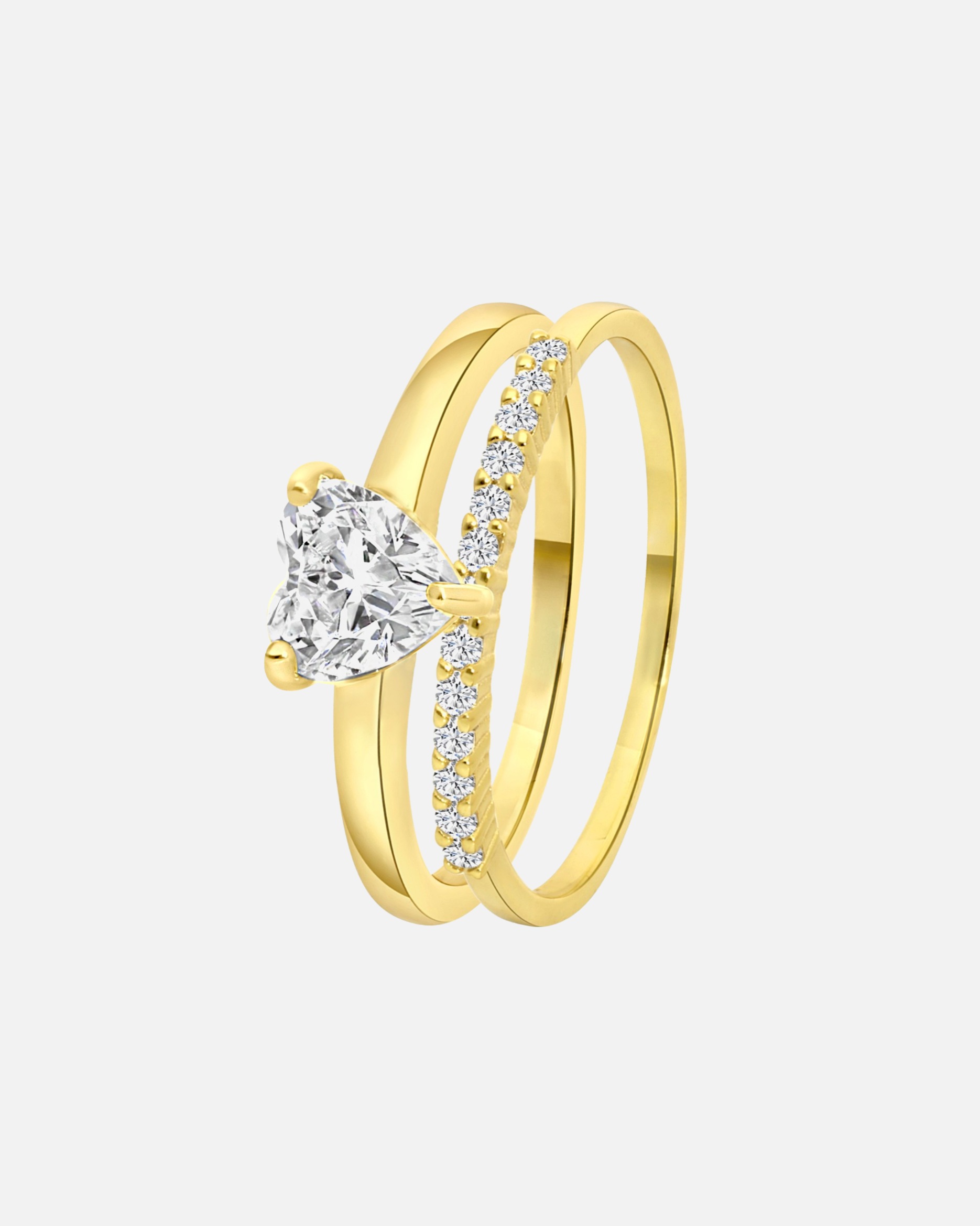 Ring für Weiblich Lucardi Ringe 925 Silber - goldfarbig 49mm